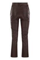 STRETCH NAPPA LEATHER SQUARE CIGARETTE TROUSERS WITH JEWELLERY Brunello Cucinelli