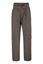 TROPICAL LUXURY WOOL UTILITY TROUSERS Brunello Cucinelli MUD 40