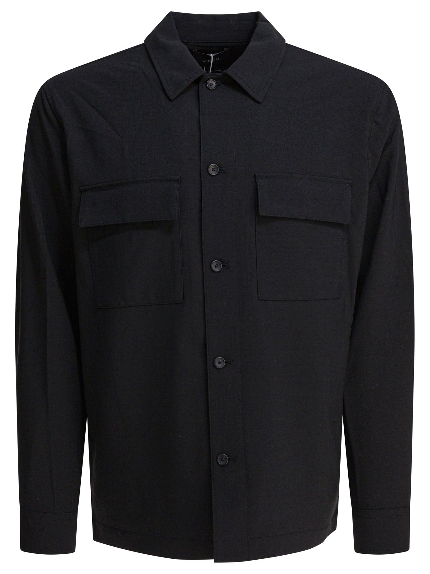 BLACK POLYESTER WOOL ELASTANE JACKET Vince BLACK S