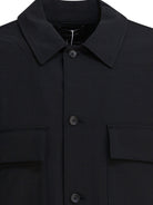 BLACK POLYESTER WOOL ELASTANE JACKET Vince