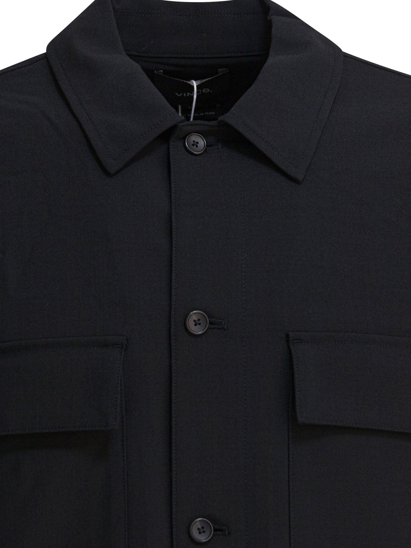 BLACK POLYESTER WOOL ELASTANE JACKET Vince