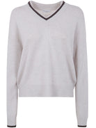 CASHMERE V NECK SWEATER Brunello Cucinelli NUDE & NEUTRALS S