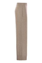 ENGLISH RIB CASHMERE AND VISCOSE KNIT TROUSERS Brunello Cucinelli