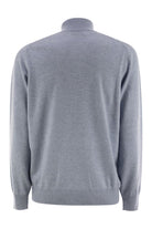 HIGH-NECKED CASHMERE SWEATER WITH ZIP OPENING Brunello Cucinelli