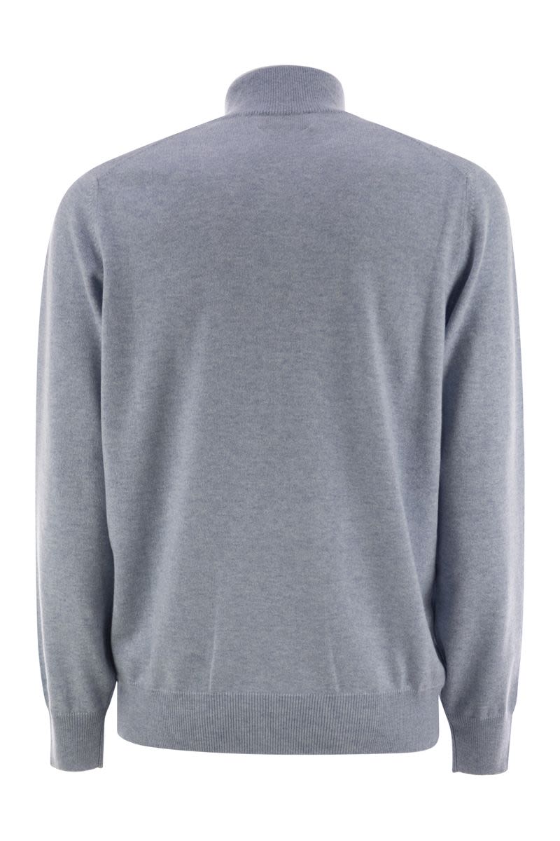 HIGH-NECKED CASHMERE SWEATER WITH ZIP OPENING Brunello Cucinelli