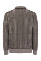 VANISé CHEVRON CASHMERE SWEATER WITH POLO NECK AND ZIP OPENING Brunello Cucinelli
