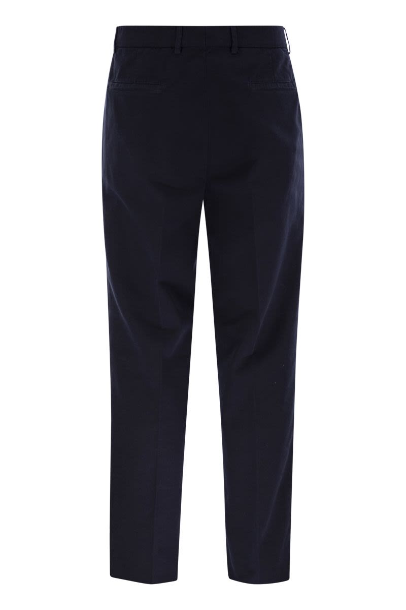 LEISURE FIT TROUSERS IN GARMENT-DYED COTTON VELVET WITH DARTS Brunello Cucinelli