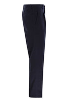 LEISURE FIT TROUSERS IN GARMENT-DYED COTTON VELVET WITH DARTS Brunello Cucinelli