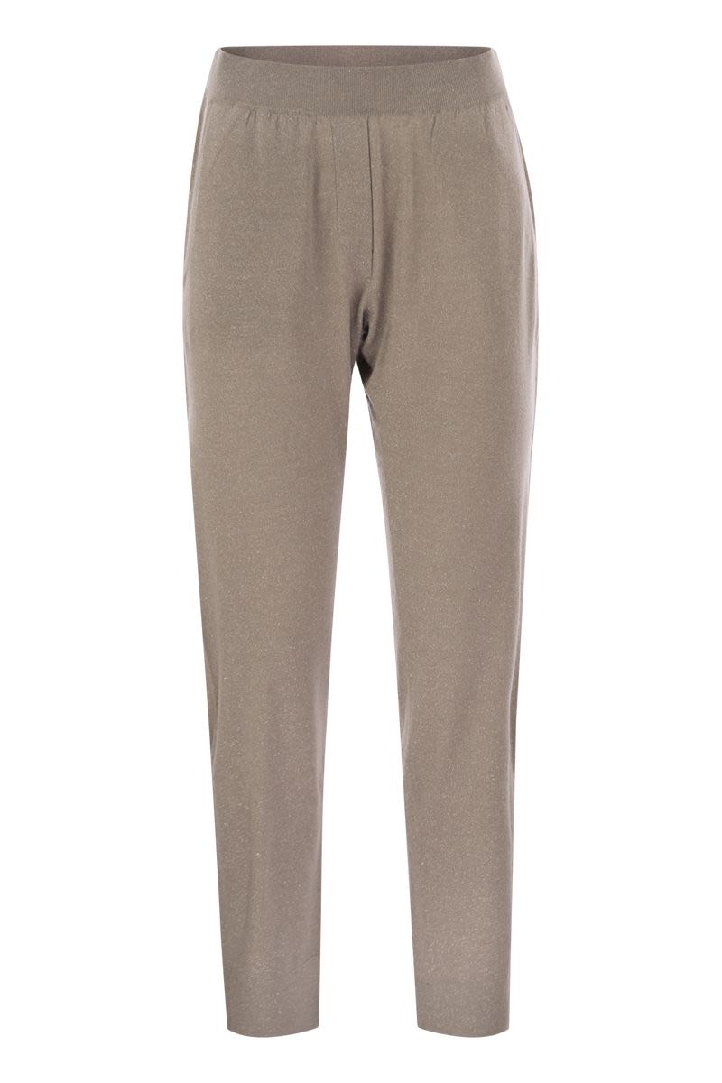 SPARKLING LIGHTWEIGHT CASHMERE AND SILK TROUSERS Brunello Cucinelli BEIGE XS