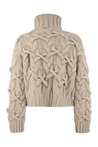 BRAIDED HIGH-NECKED CASHMERE SWEATER Brunello Cucinelli