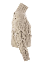 BRAIDED HIGH-NECKED CASHMERE SWEATER Brunello Cucinelli