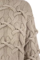 BRAIDED HIGH-NECKED CASHMERE SWEATER Brunello Cucinelli