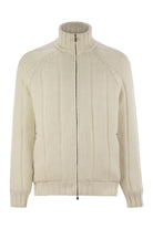 CASHMERE KNIT DOWN JACKET WITH ZIP Brunello Cucinelli CREAM 48