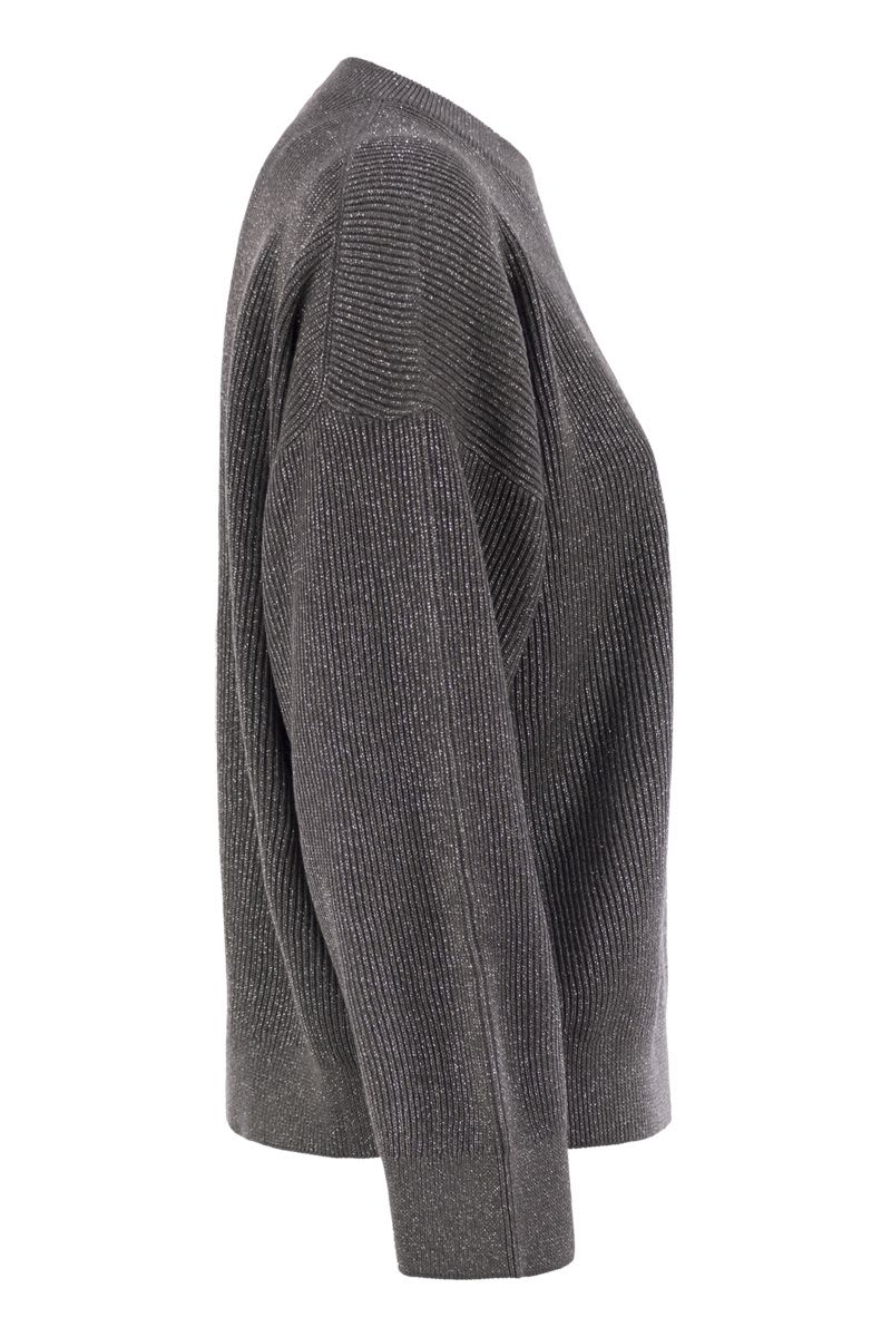 COTTON AND VISCOSE RIB SWEATER Brunello Cucinelli