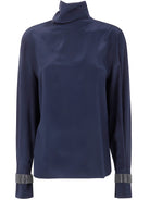 TURTLE NECK BLOUSE Brunello Cucinelli BLACK M