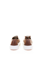 BROWN SNEAKER IN LEATHER AND RUBBER SOLE Santoni
