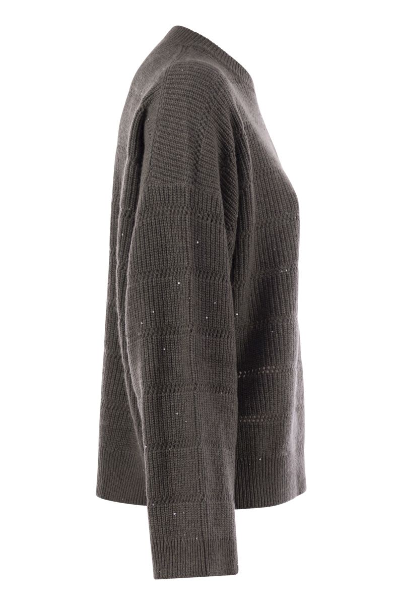 CASHMERE AND WOOL CREW-NECK SWEATER Brunello Cucinelli