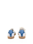 WHITE BLUE LEATHER SNEAKER Santoni