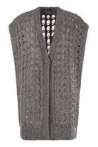 LONG SLEEVELESS CARDIGAN Herno GREY XS