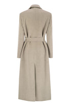 DOUBLE-BREASTED COAT IN VIRGIN WOOL AND CASHMERE CLOTH WITH JEWELLERY Brunello Cucinelli