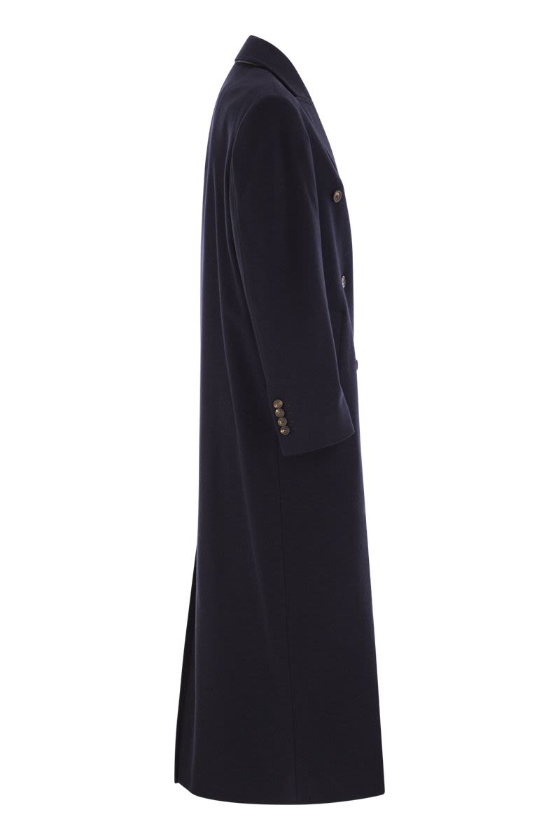 LONG WOOL COAT WITH JEWELLERY Brunello Cucinelli