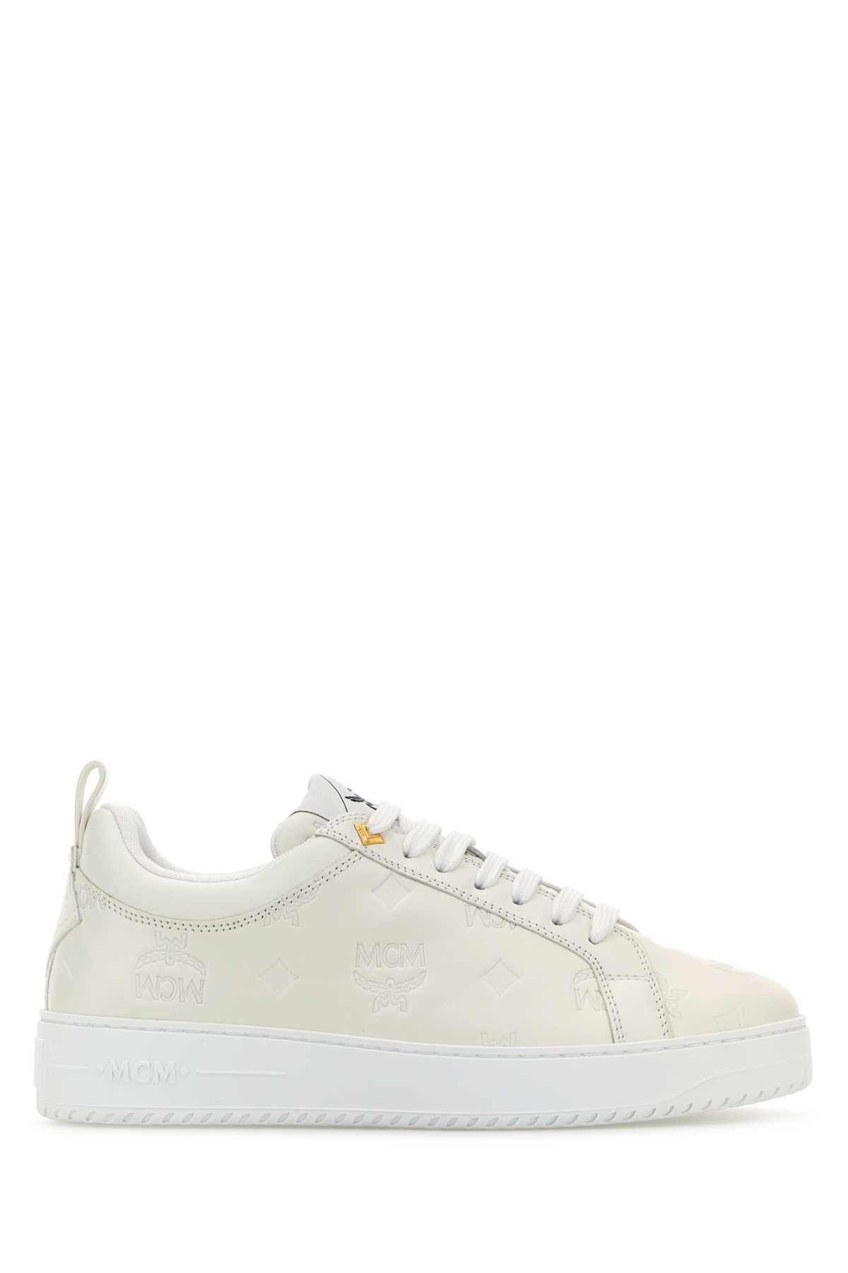 WHITE LEATHER NEW TERRAIN SNEAKERS MCM BEIGE O TAN 46