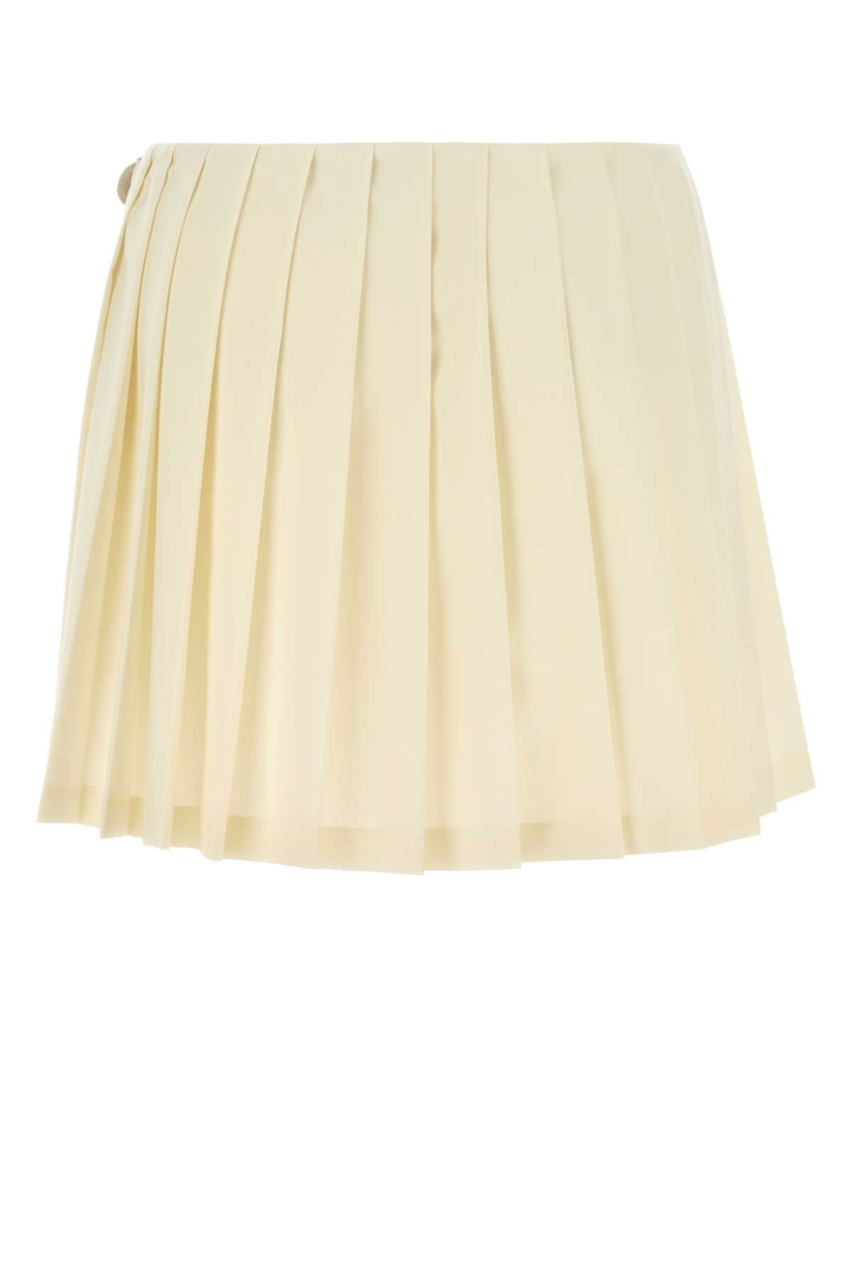 CREAM CANVAS MINI SKIRT Miu Miu