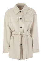 CORDUROY SAFARI-STYLE JACKET WITH JEWELLERY Brunello Cucinelli CHALK 40