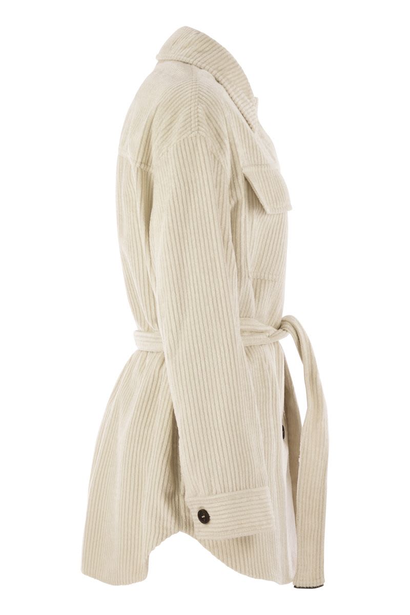CORDUROY SAFARI-STYLE JACKET WITH JEWELLERY Brunello Cucinelli