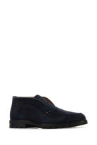 MIDNIGHT BUE SUEDE DESERT SLIP-ONS Santoni