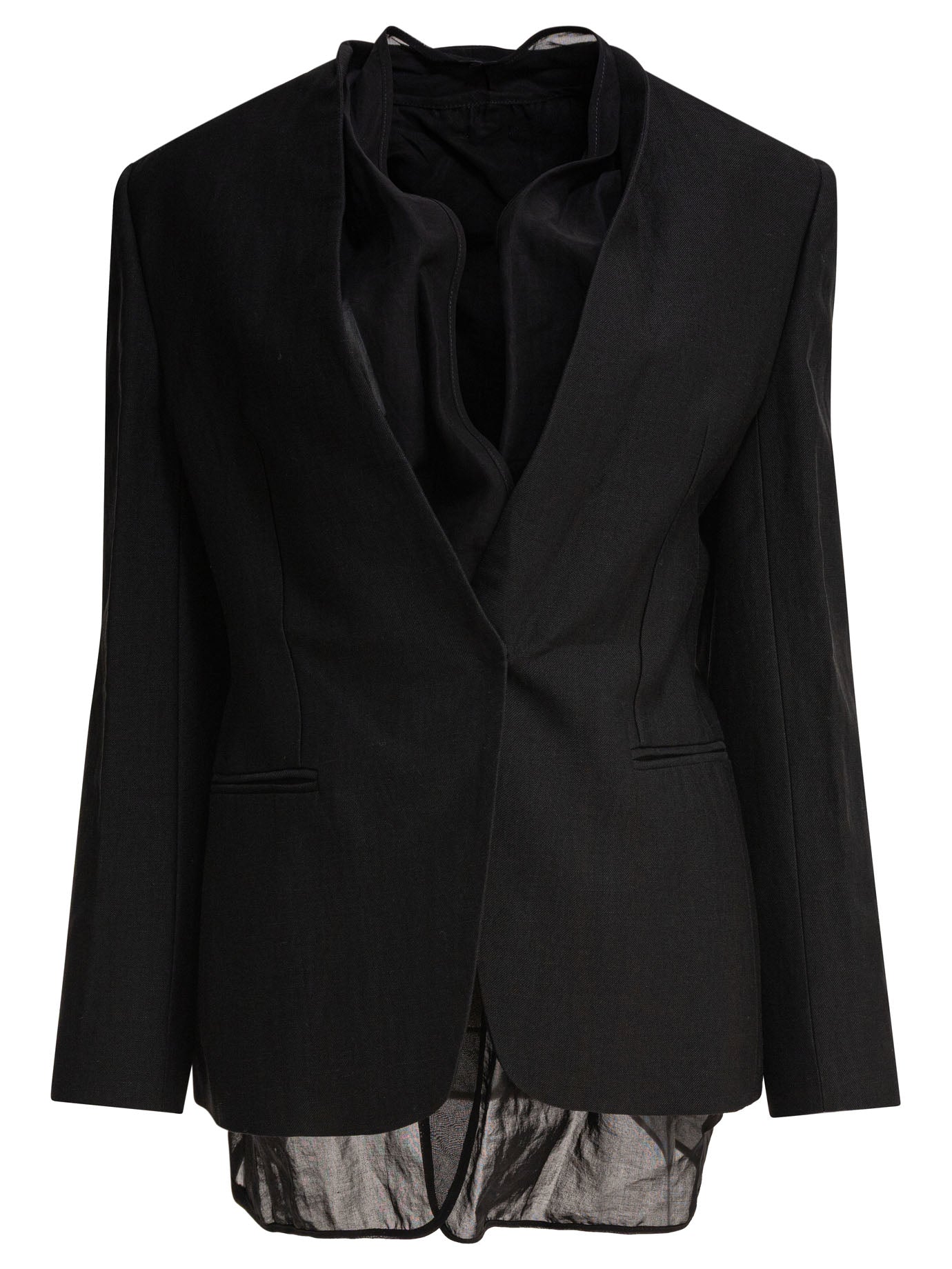 BLACK LINEN JACKET Brunello Cucinelli BLACK 44