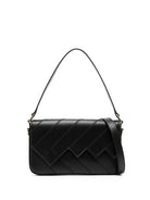 FLAP WAVE BLACK LEATHER SHOULDER BAG Missoni BLACK UNI