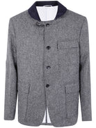 FISHERMAN SHAWL SOLID DONEGAL TWEED Thom Browne BLACK 1