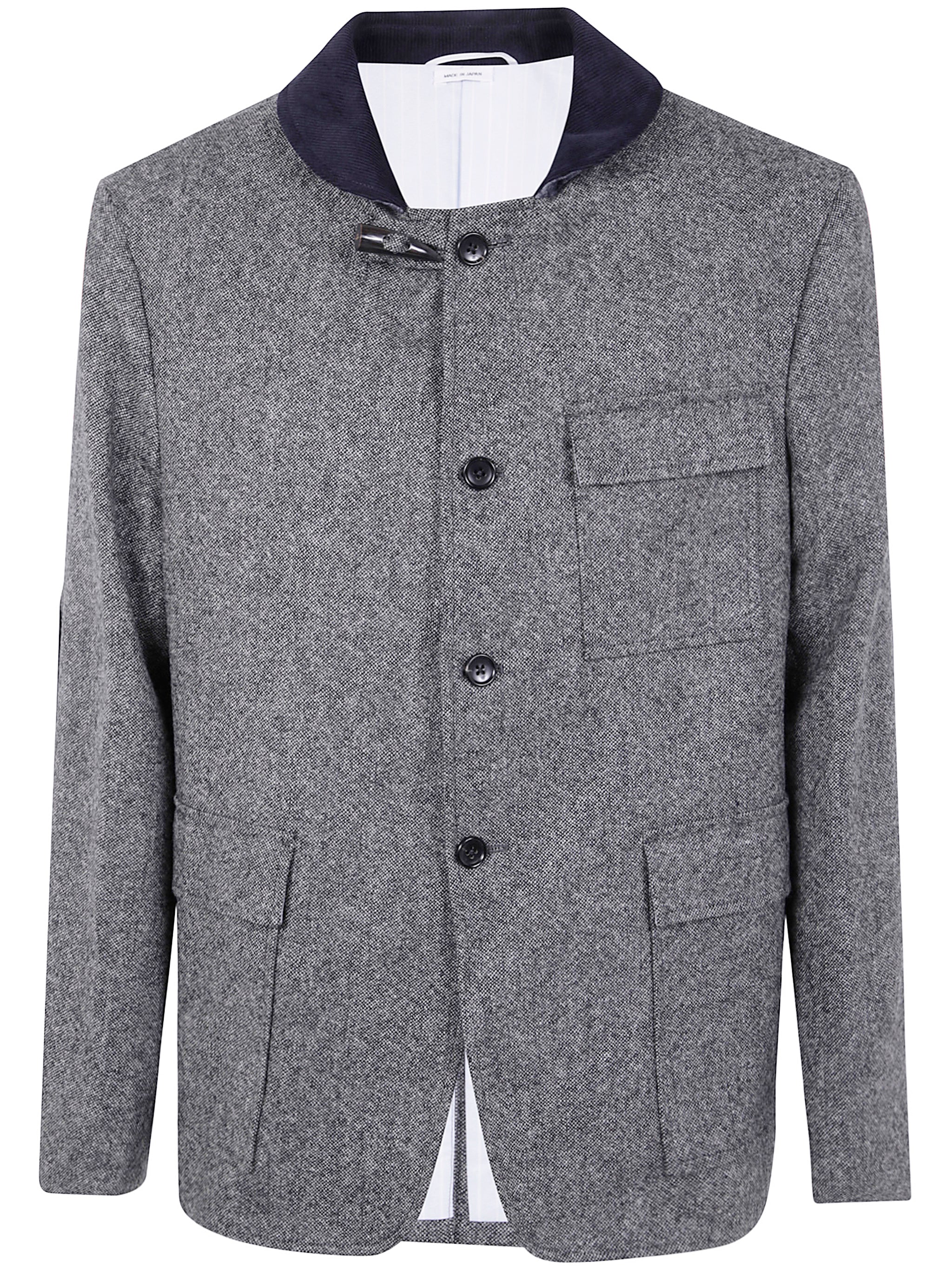 FISHERMAN SHAWL SOLID DONEGAL TWEED Thom Browne BLACK 1