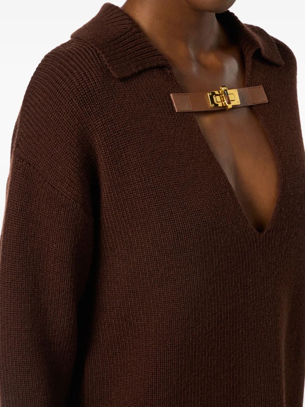 POLO COLLAR SWEATER WITH BUCKLE DETAIL Elisabetta Franchi