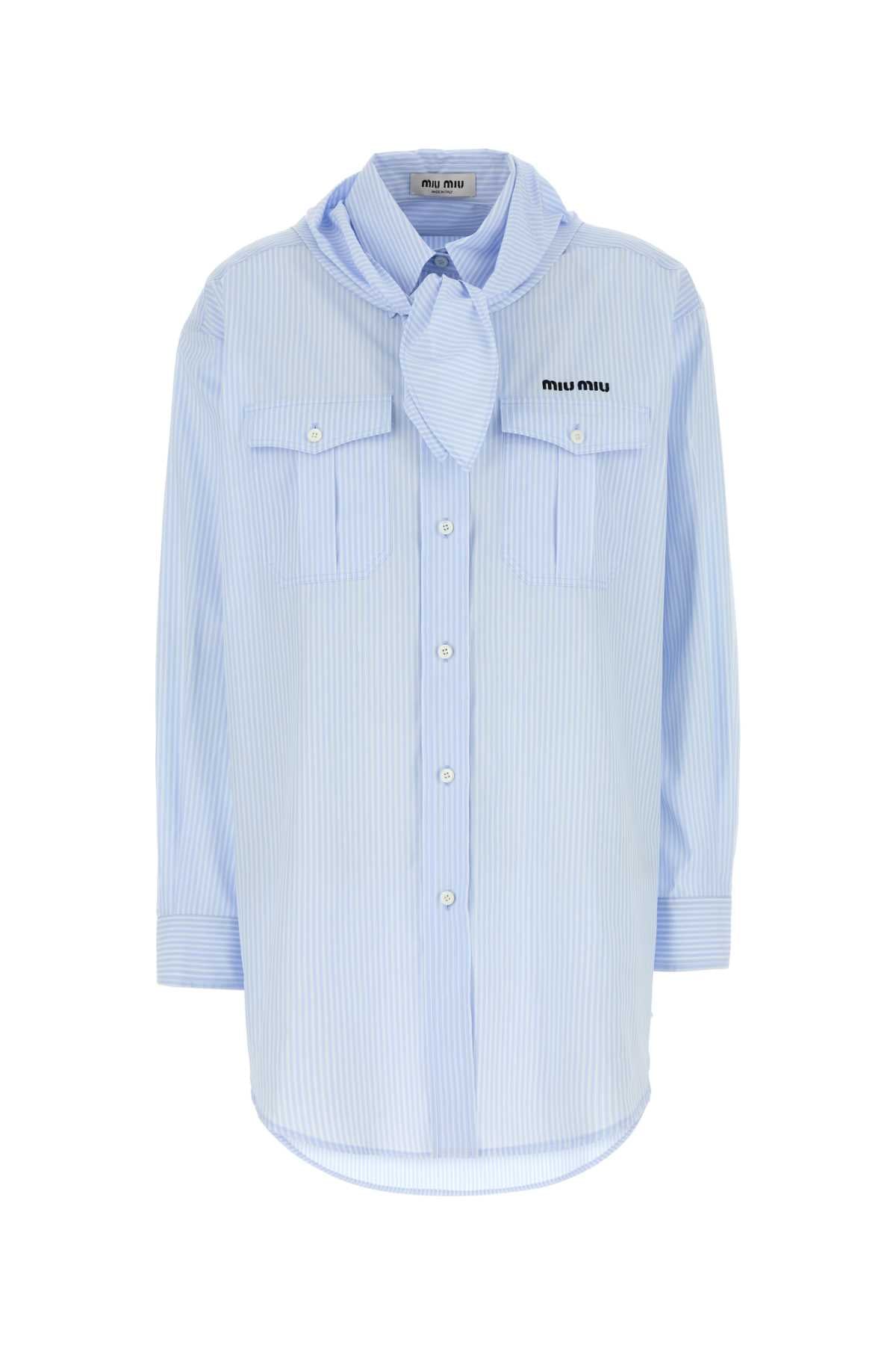 EMBROIDERED POPLIN SHIRT Miu Miu STRIPPED 46