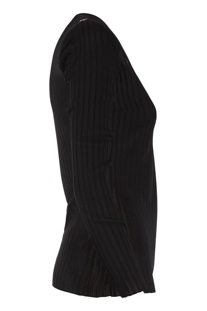 VISCOSE KNIT SHIRT WITH LOGO DETAILS Elisabetta Franchi