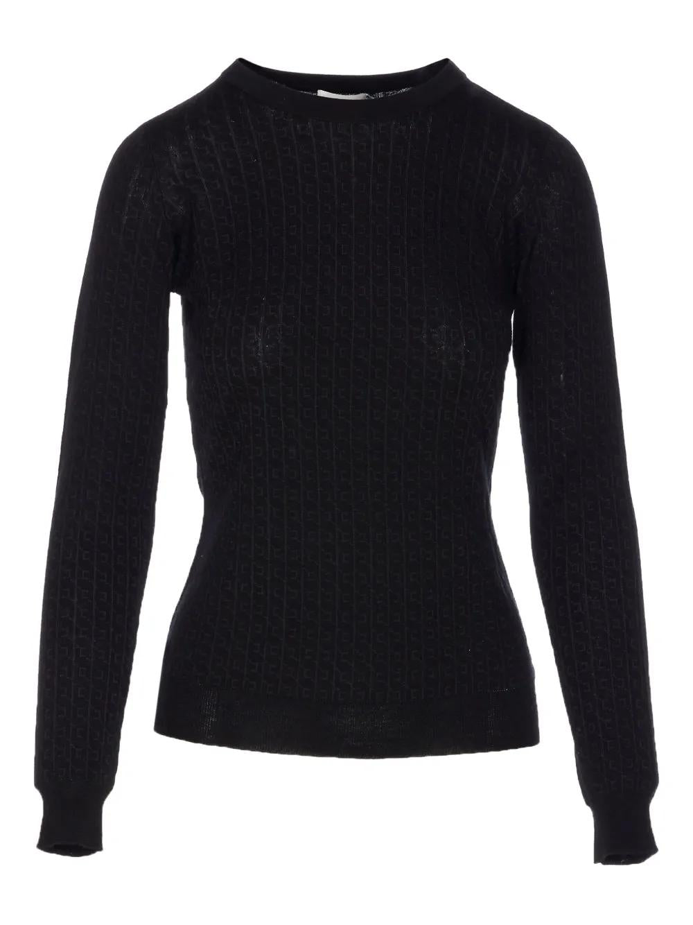 WOOL BLEND CREWNECK SWEATER Elisabetta Franchi BLACK 42