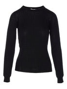 WOOL BLEND CREWNECK SWEATER Elisabetta Franchi BLACK 42
