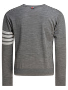 CLASSIC CREWNECK PULLOVER W/ 4 BAR SLEEVE IN FINE MERINO WOOL Thom Browne