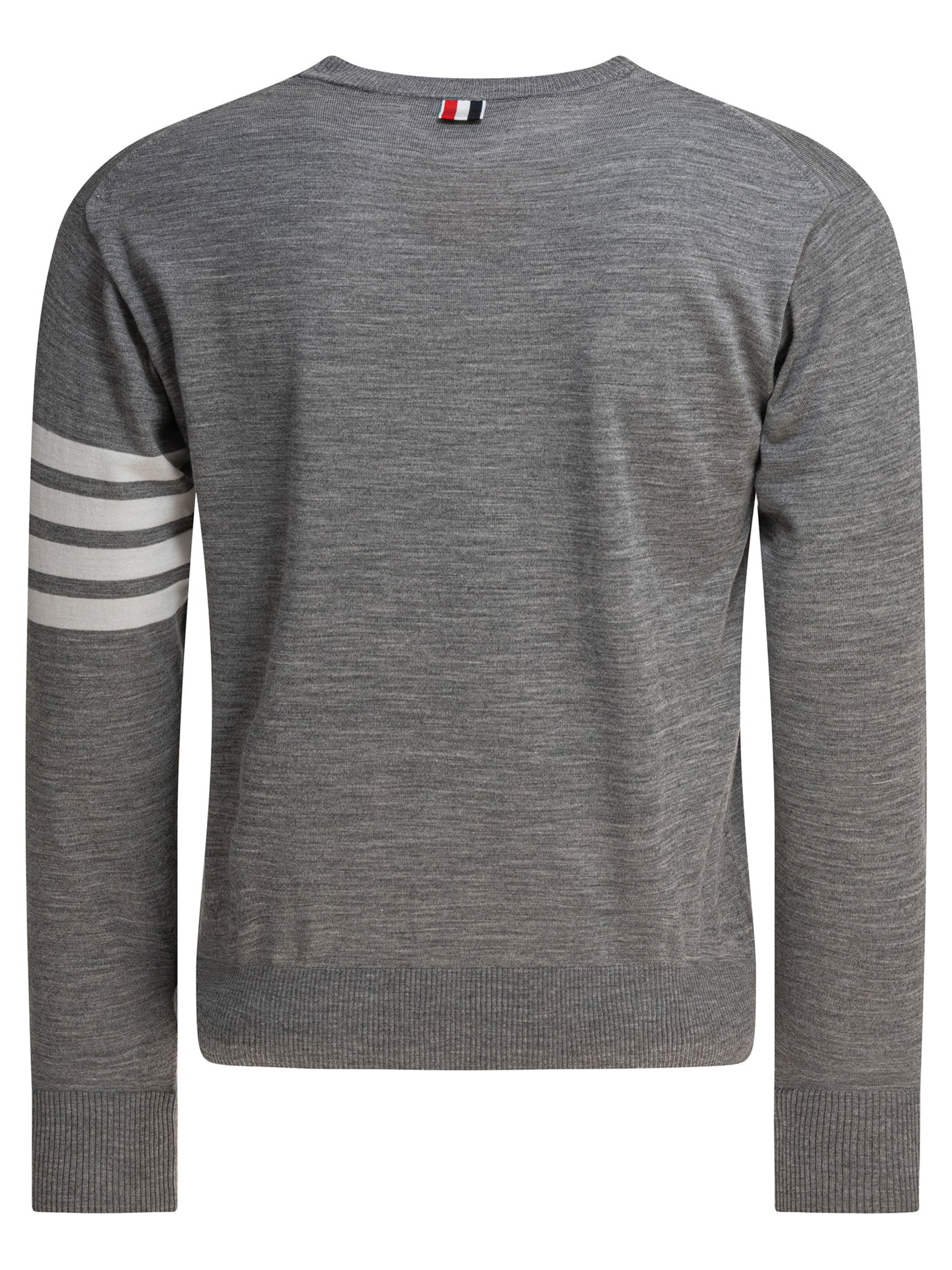 CLASSIC CREWNECK PULLOVER W/ 4 BAR SLEEVE IN FINE MERINO WOOL Thom Browne