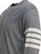 CLASSIC CREWNECK PULLOVER W/ 4 BAR SLEEVE IN FINE MERINO WOOL Thom Browne
