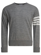 CLASSIC CREWNECK PULLOVER W/ 4 BAR SLEEVE IN FINE MERINO WOOL Thom Browne GREY 3