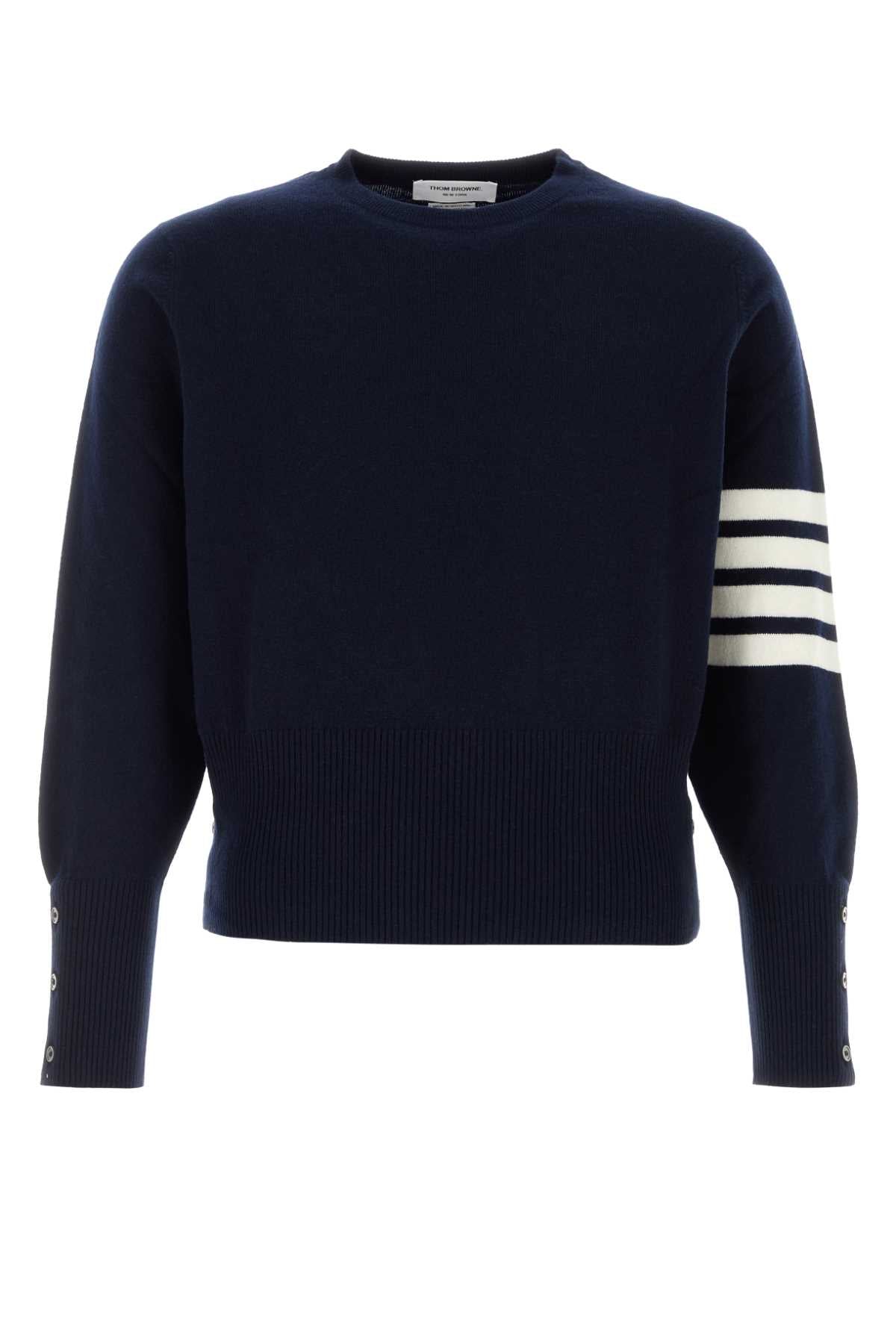 NAVY BLUE CASHMERE SWEATER Thom Browne BLUE 2