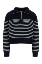 EMBROIDERED CASHMERE SWEATER Miu Miu STRIPPED 36