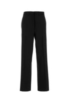 EMBROIDERED STRETCH WOOL PALAZZO PANT Miu Miu STRIPPED 38