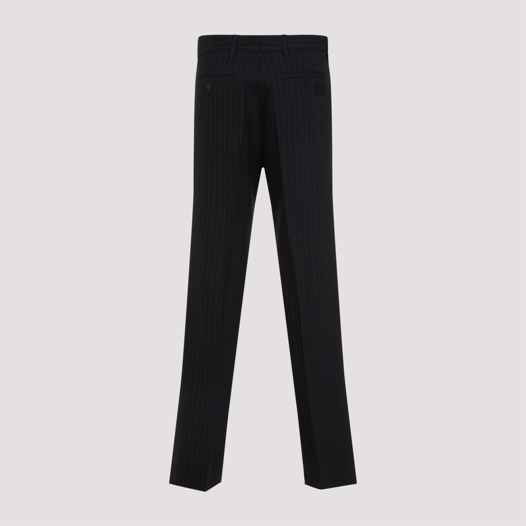 EMBROIDERED STRETCH WOOL PALAZZO PANT Miu Miu
