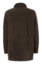 TONE-ON-TONE SUEDE SHEARLING COAT Brunello Cucinelli