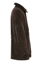 TONE-ON-TONE SUEDE SHEARLING COAT Brunello Cucinelli