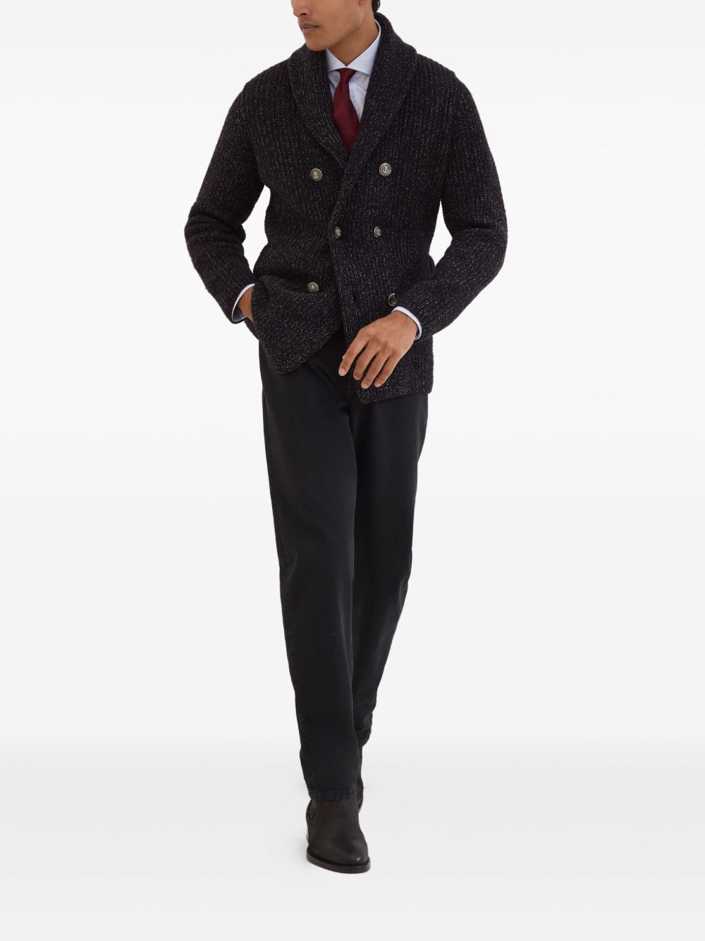 BLACK WOOL CASHMERE JACKET Brunello Cucinelli
